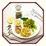 HR.4 ~ Rosmarin-Zitronen-Hähnchen mit Romanesco im Nudelnest