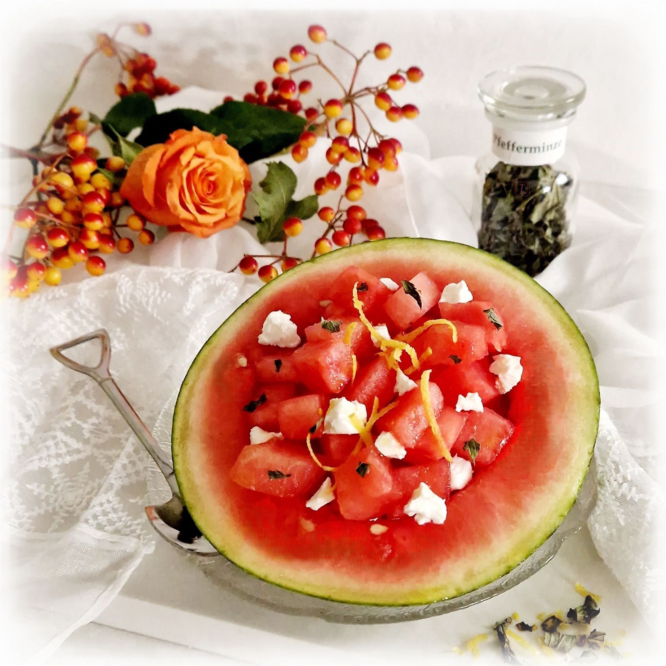PFEFFERMINZE  ~  Melonen-Feta-Salat - Kontor-der-Lydia
