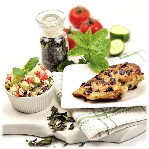 PFEFFERMINZE ~ Zitronen-Minze-Hähnchen mit Couscous-Salat - Kontor-der-Lydia