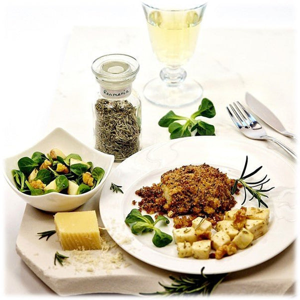 ROSMARIN ~ Sellerie-Wallnuss-Würfel auf Kabeljau - Kontor-der-Lydia