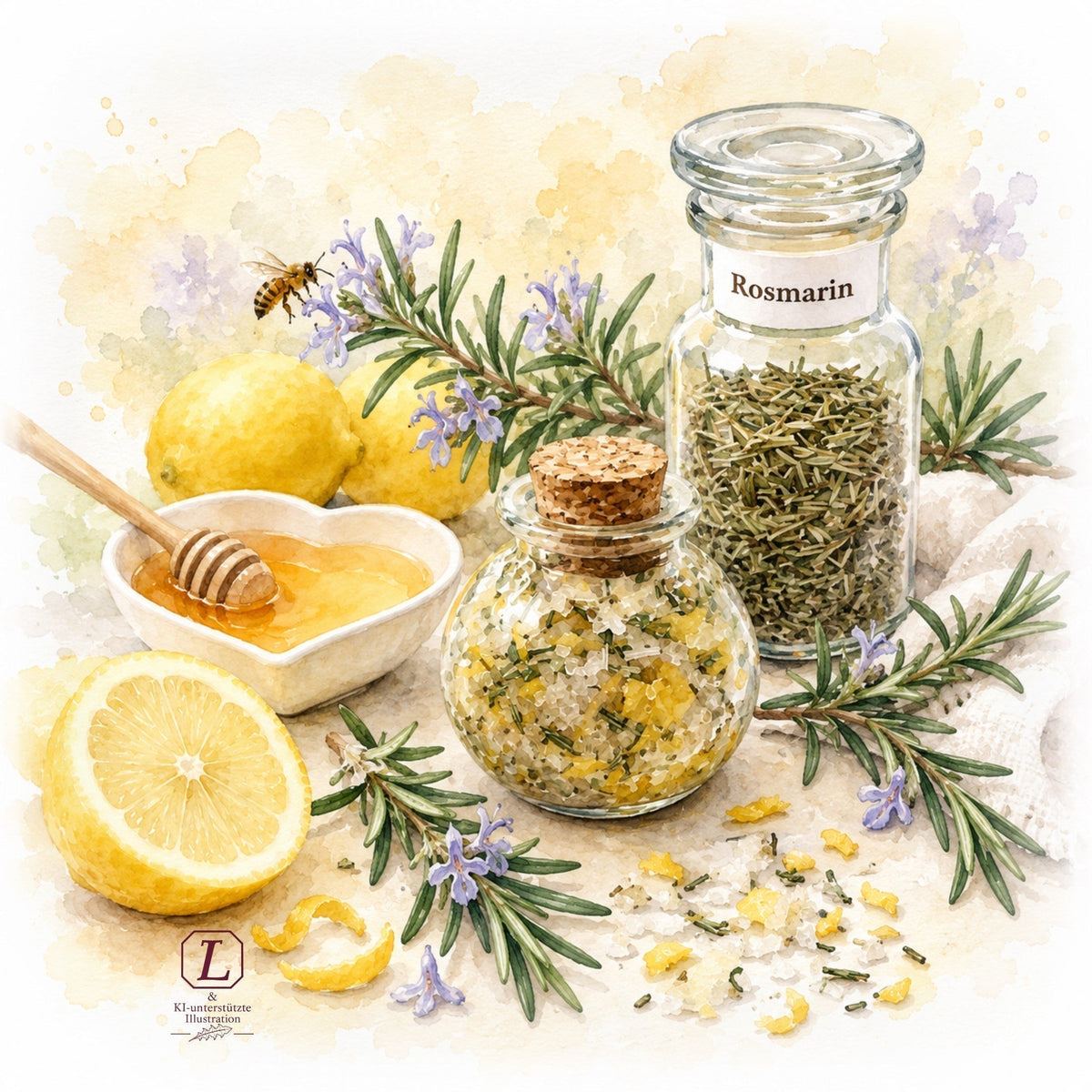 ROSMARIN  ~  Rosmarin-Honig-Peeling - Kontor-der-Lydia