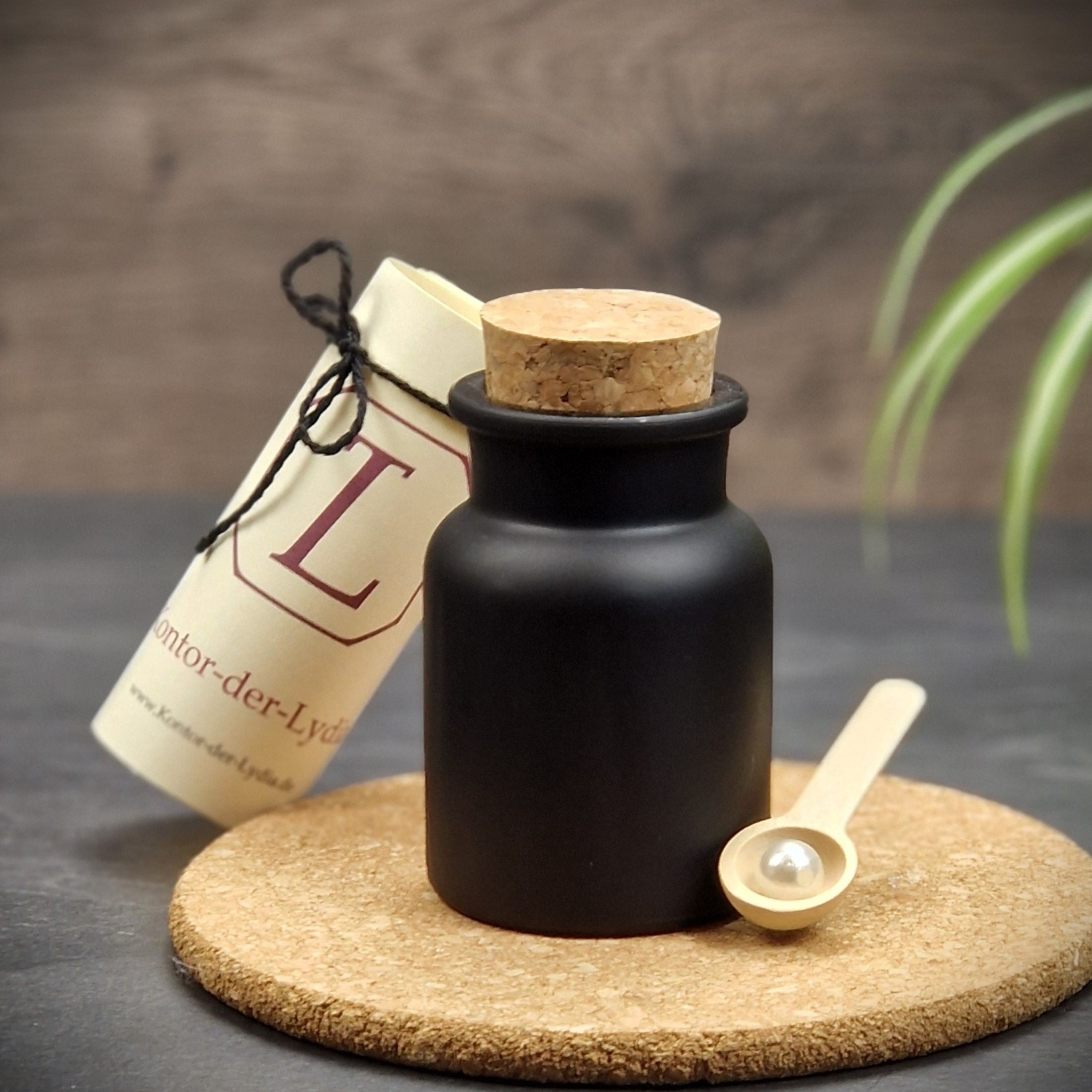 Kräuter - Glas in Apothekerform & Kräuter - Löffel - Kontor - der - Lydia